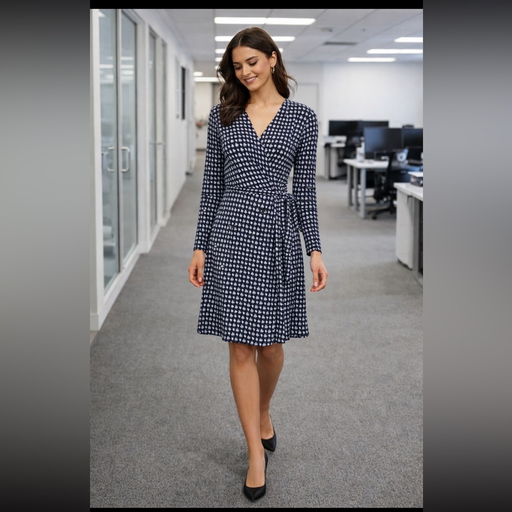 Banana Republic Black and White Midi Dress